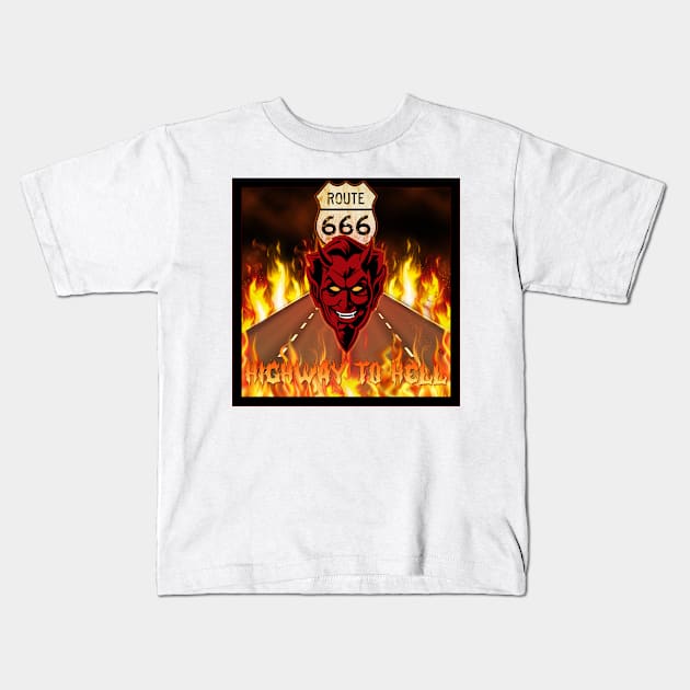 Highway to Hell (sayin' it, without sayin' it) Kids T-Shirt by Sean Damien